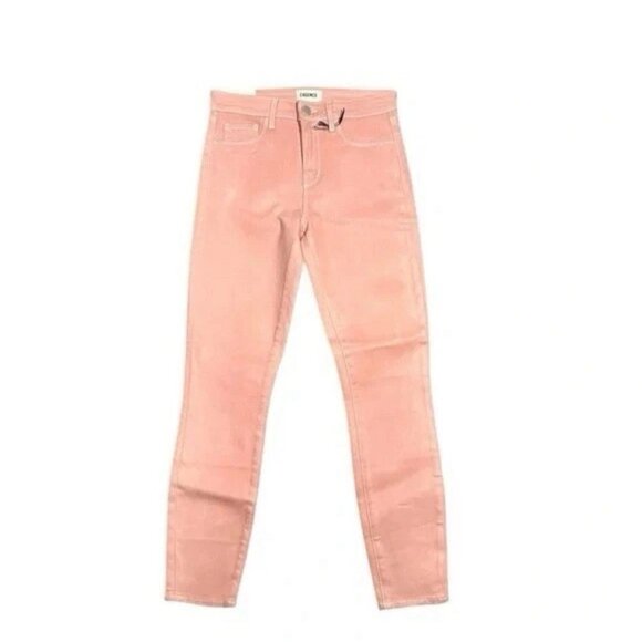 L'Agence Margot High Rise Dusty Pink Coated Cropped Skinny Jeans 28 NWT - Picture 2 of 6